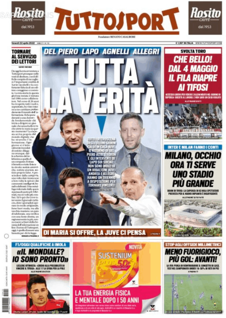 Tuttosport (22 abr 2022) – Jornais e Revistas