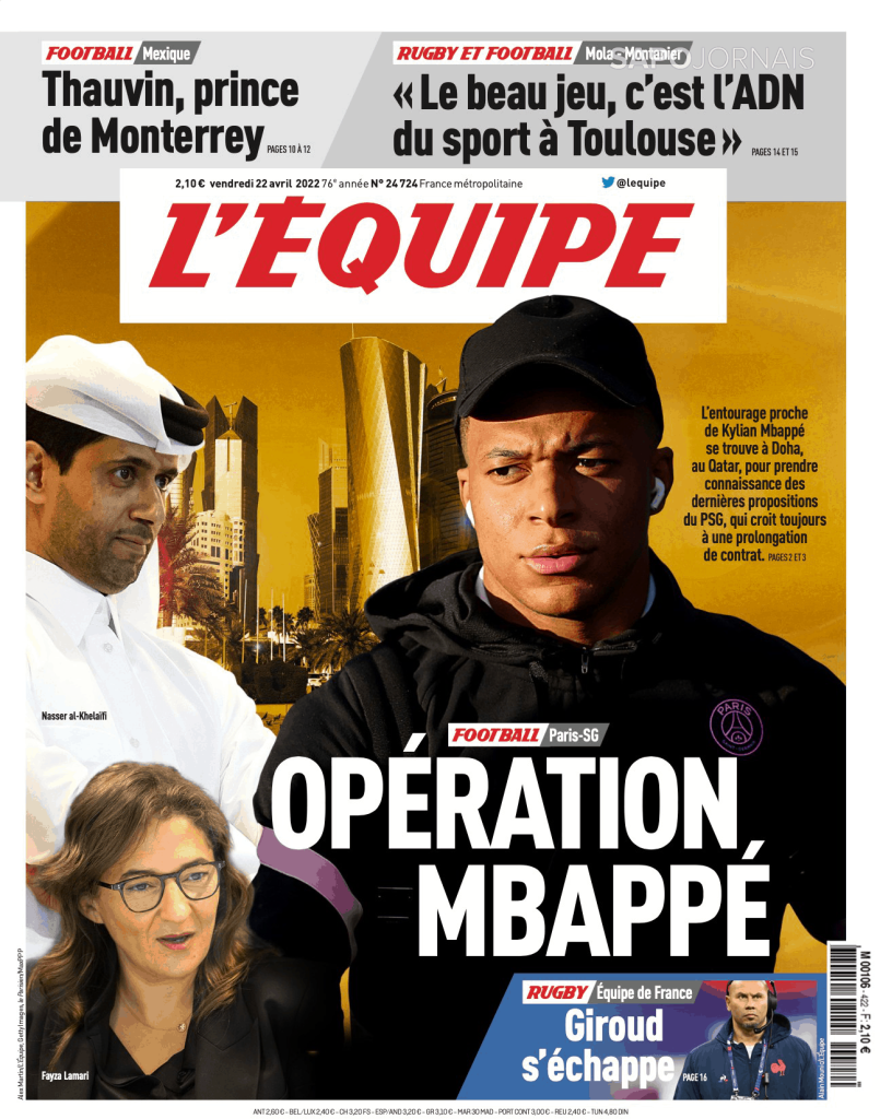 L'Équipe (22 abr 2022) – Jornais e Revistas