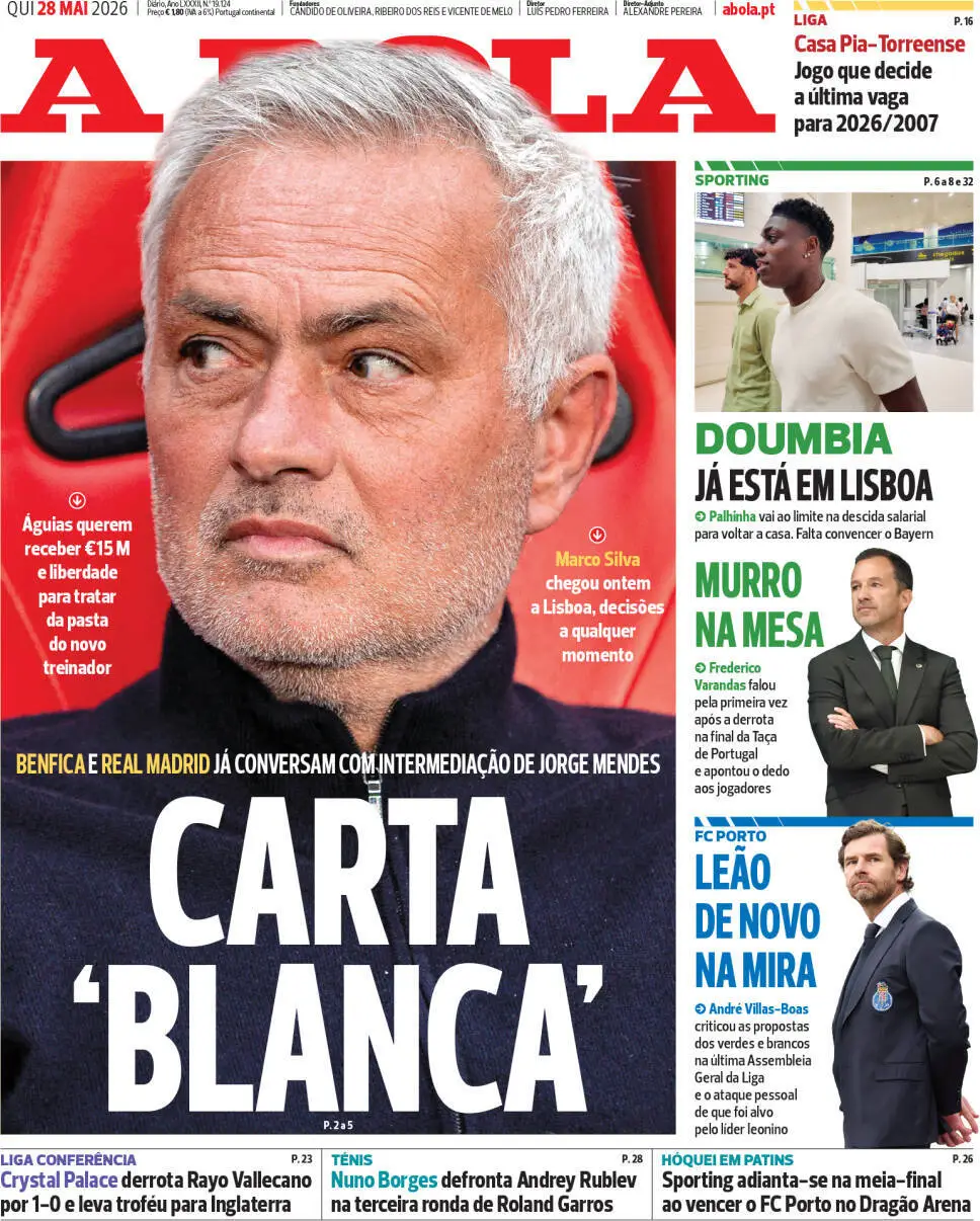 Capa A Bola de 28/05/2026 — FC Porto