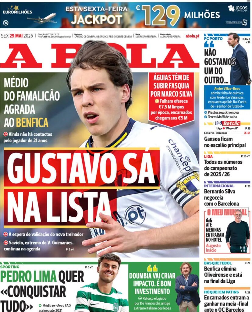 Capa A Bola de 29 Mai 2026 — FC Porto