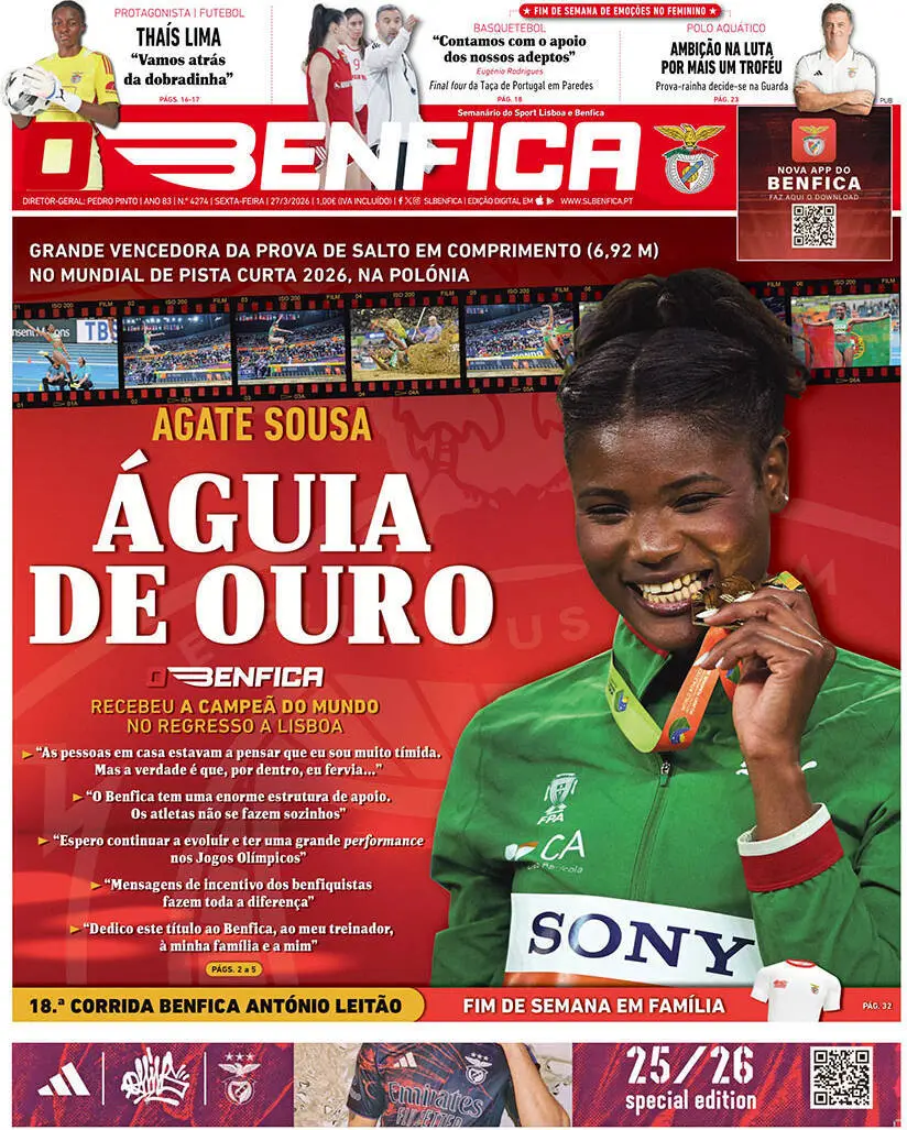 Capa do Jornal “Benfica” – 27/03/2026