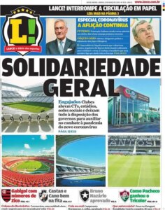 Capa do Jornal "Lance! Rio de Janeiro" - 21/03/2020 - Super Portistas - A Voz dos Adeptos do FC Porto