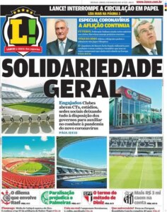 Capa do Jornal "Lance! São Paulo" - 21/03/2020 - Super Portistas - A Voz dos Adeptos do FC Porto