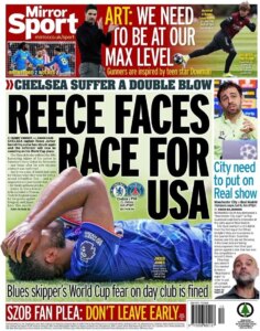 Capa do Jornal "Mirror Sport" - 17/03/2026 - Super Portistas - A Voz dos Adeptos do FC Porto
