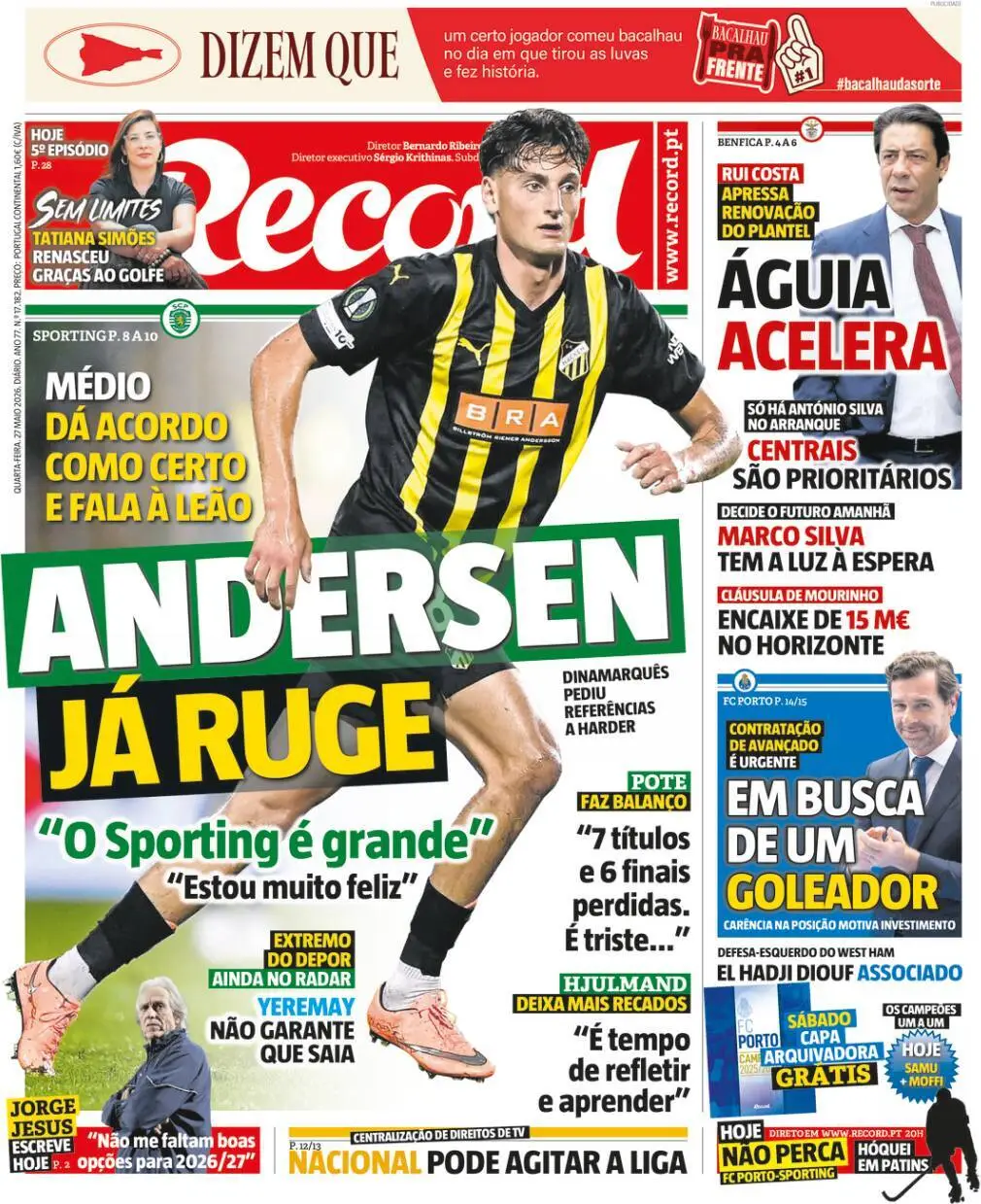 Capa Record de 27/05/2026 — FC Porto