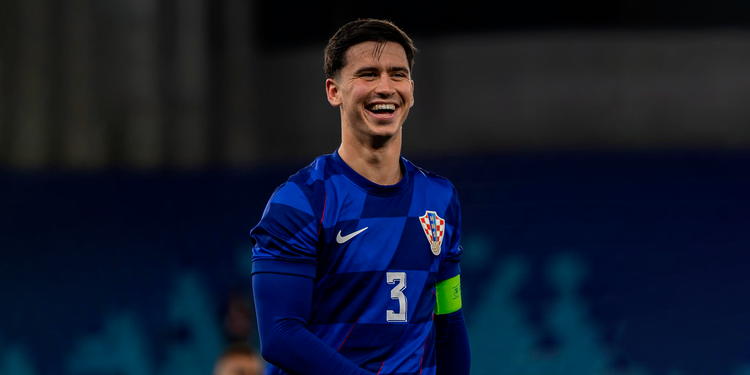 Dominik Prpić Marca na Vitória da Croácia Sub-21 Frente ao Catar Sub-23