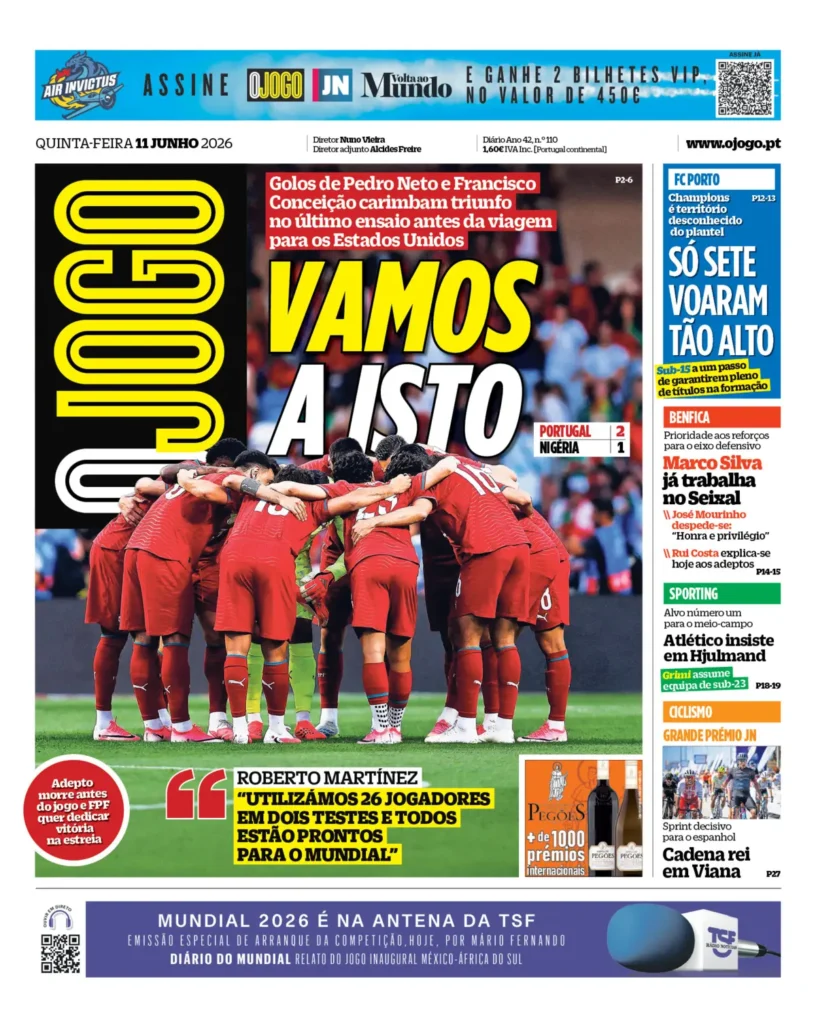 Capa O Jogo de 11 Jun 2026 — FC Porto