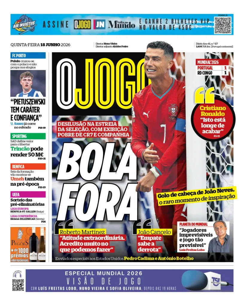 Capa O Jogo de 18 Jun 2026 — FC Porto