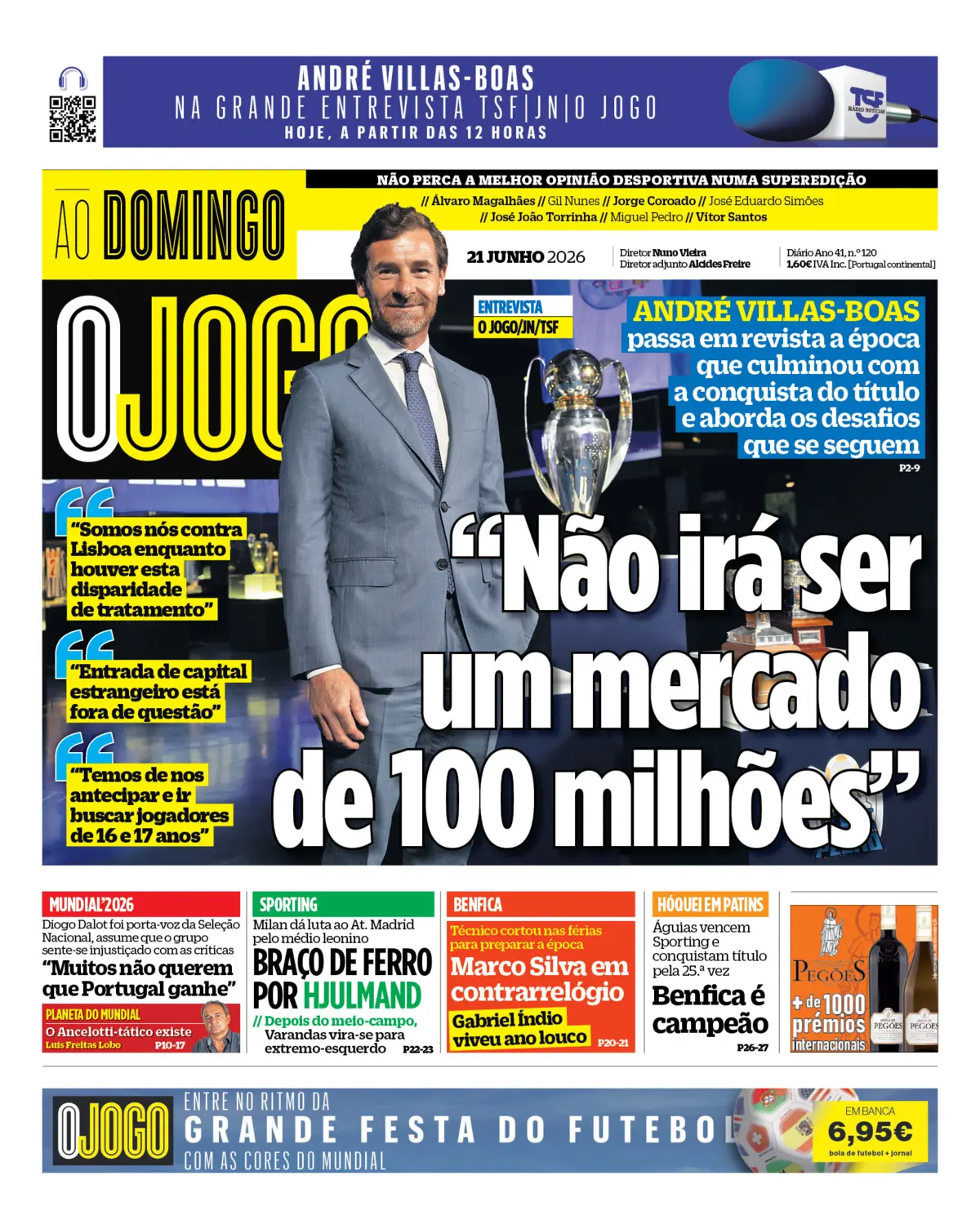 Capa do Jornal “O Jogo” – 21/06/2026