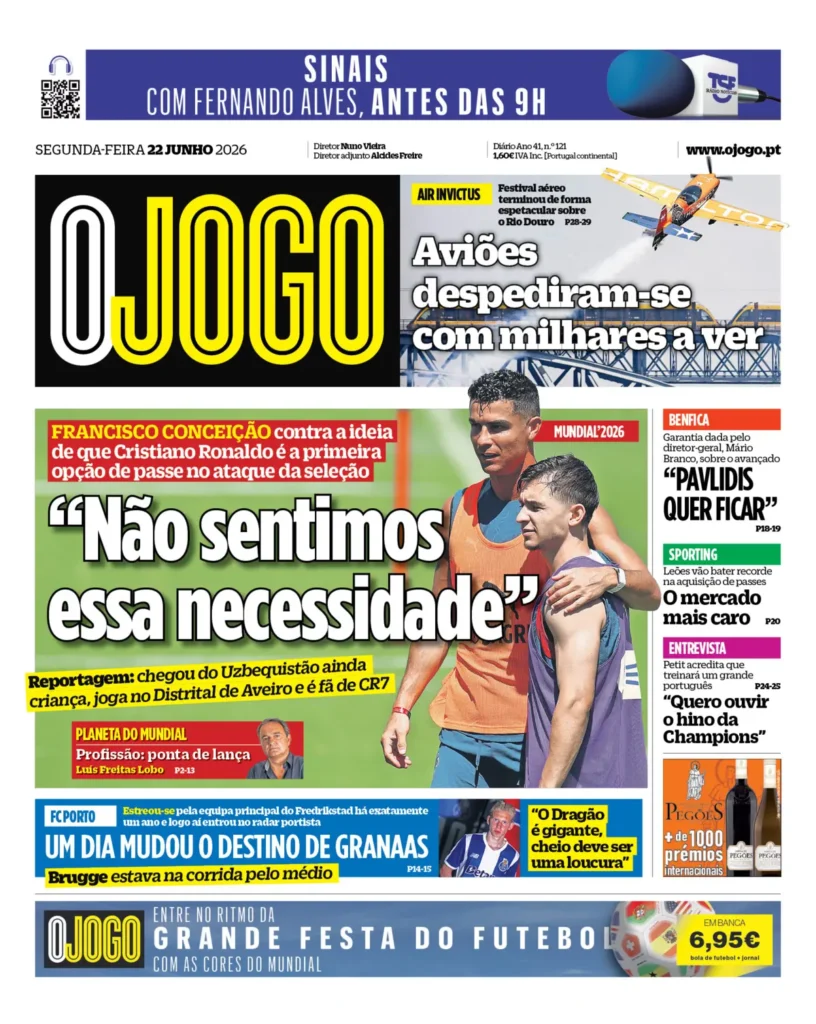 Capa O Jogo de 22 Jun 2026 — FC Porto