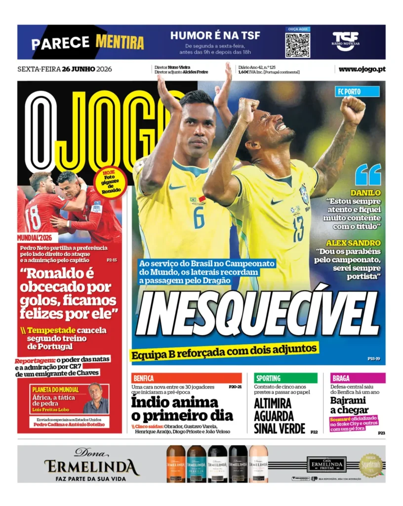Capa O Jogo de 26 Jun 2026 — FC Porto