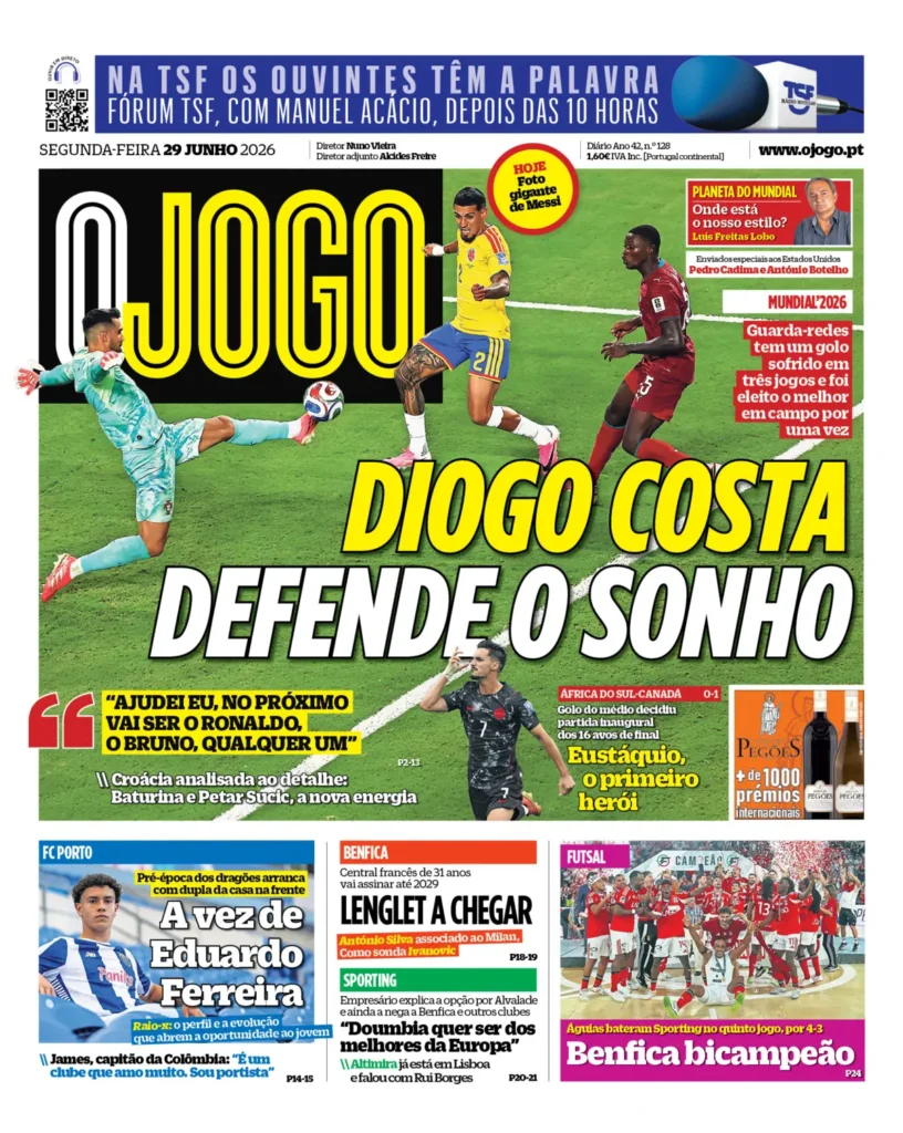 Capa O Jogo de 29 Jun 2026 — FC Porto