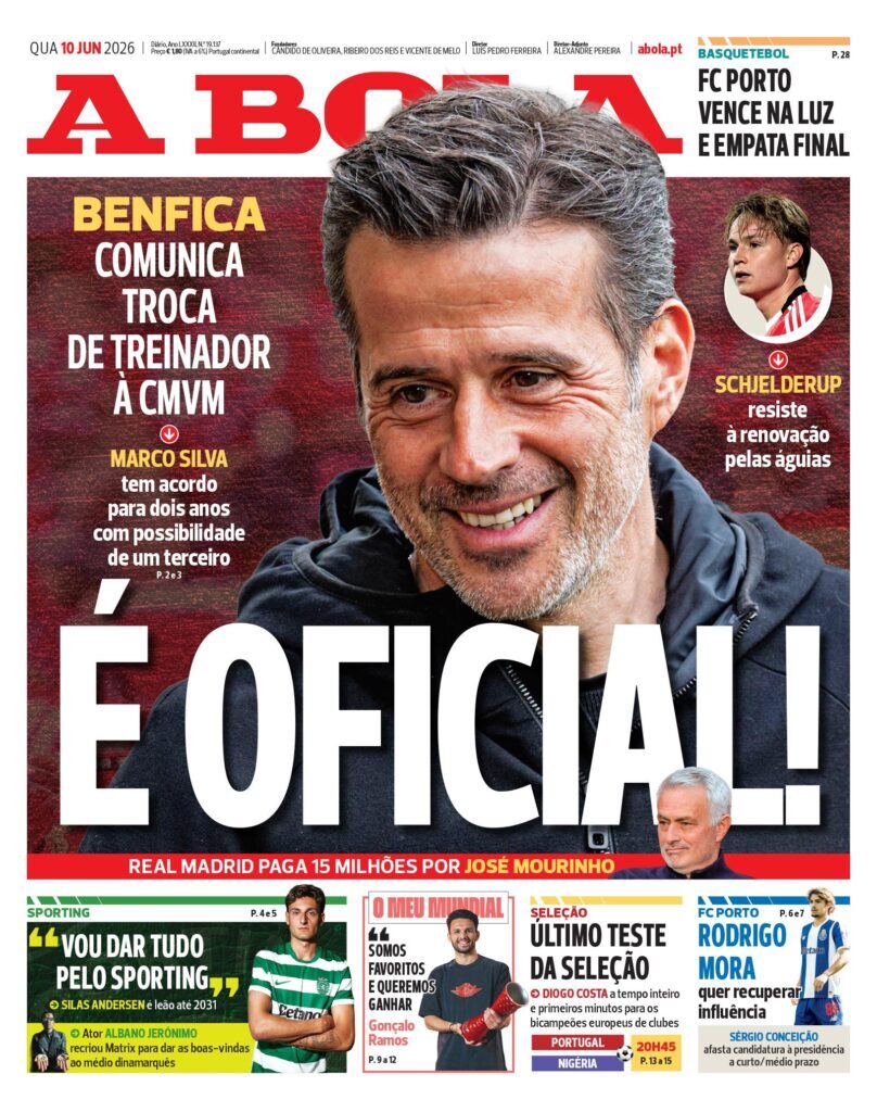 Capa A Bola de 10 Jun 2026 — FC Porto