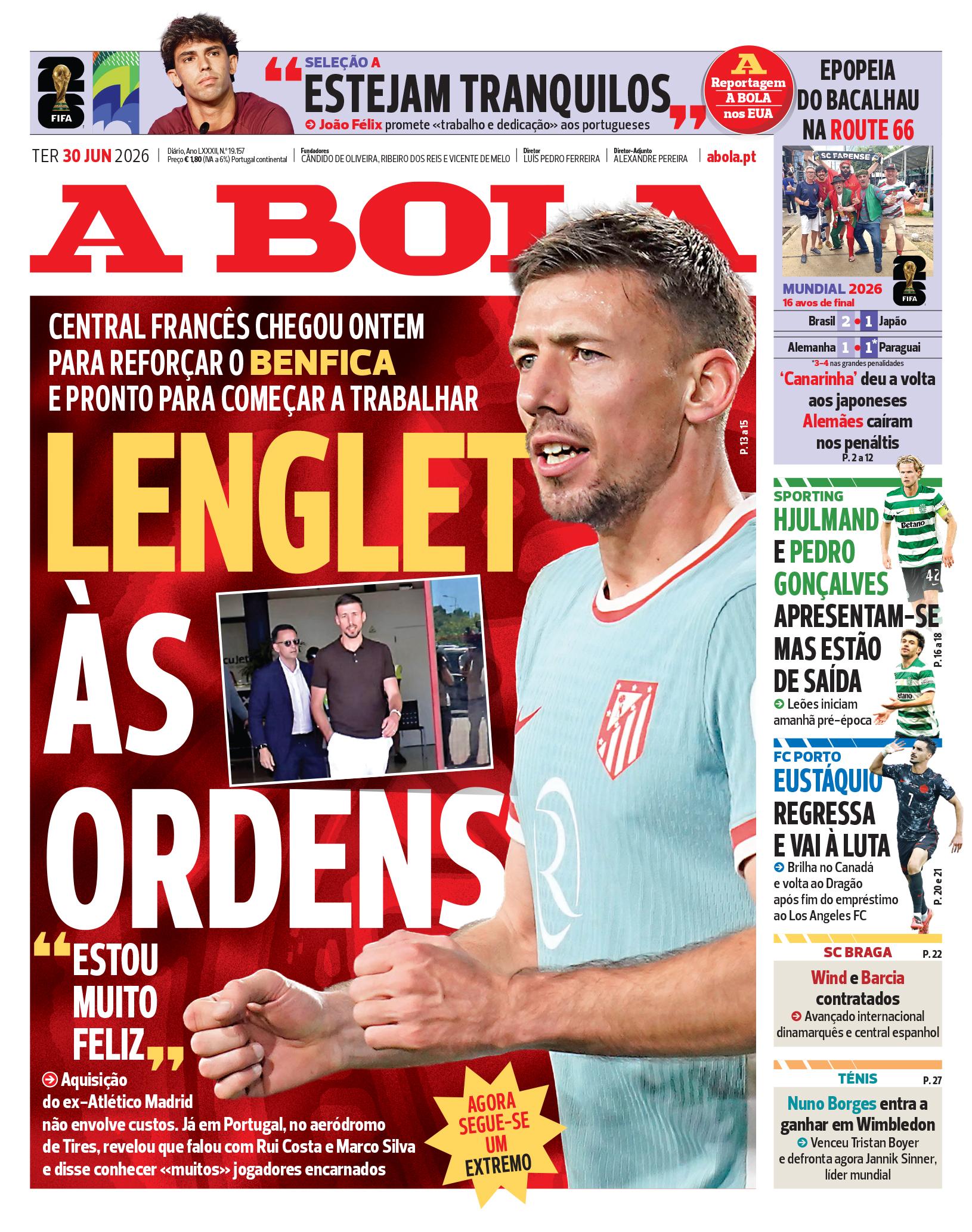 Capa A Bola de 30/06/2026 — FC Porto