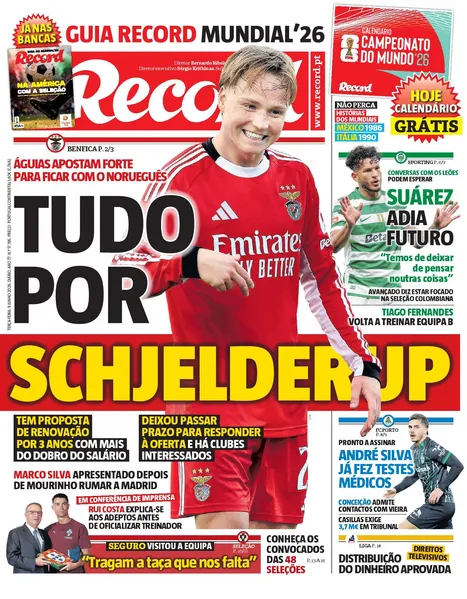 Capa do Jornal “Record” – 09/06/2026