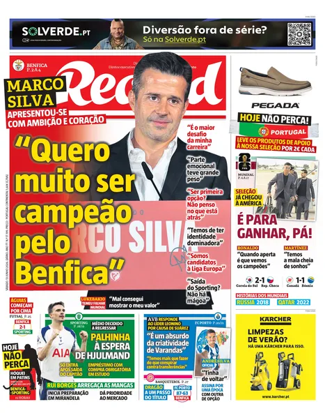 Capa do Jornal “Record” – 13/06/2026