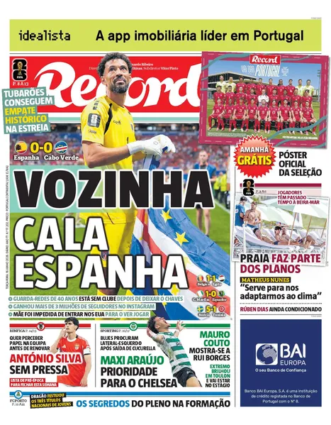 Capa do Jornal “Record” – 16/06/2026