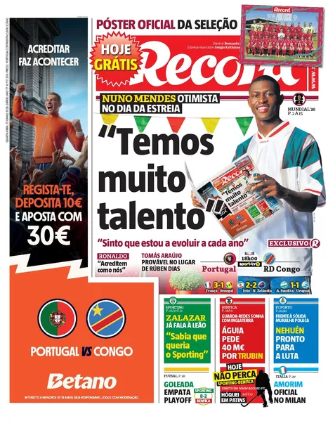 Capa do Jornal “Record” – 17/06/2026
