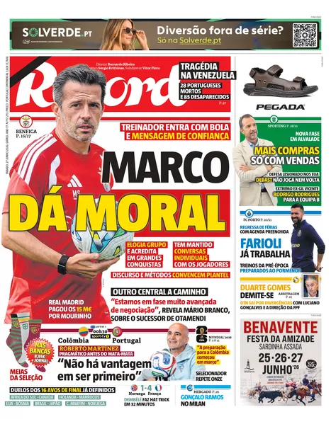 Capa do Jornal “Record” – 27/06/2026