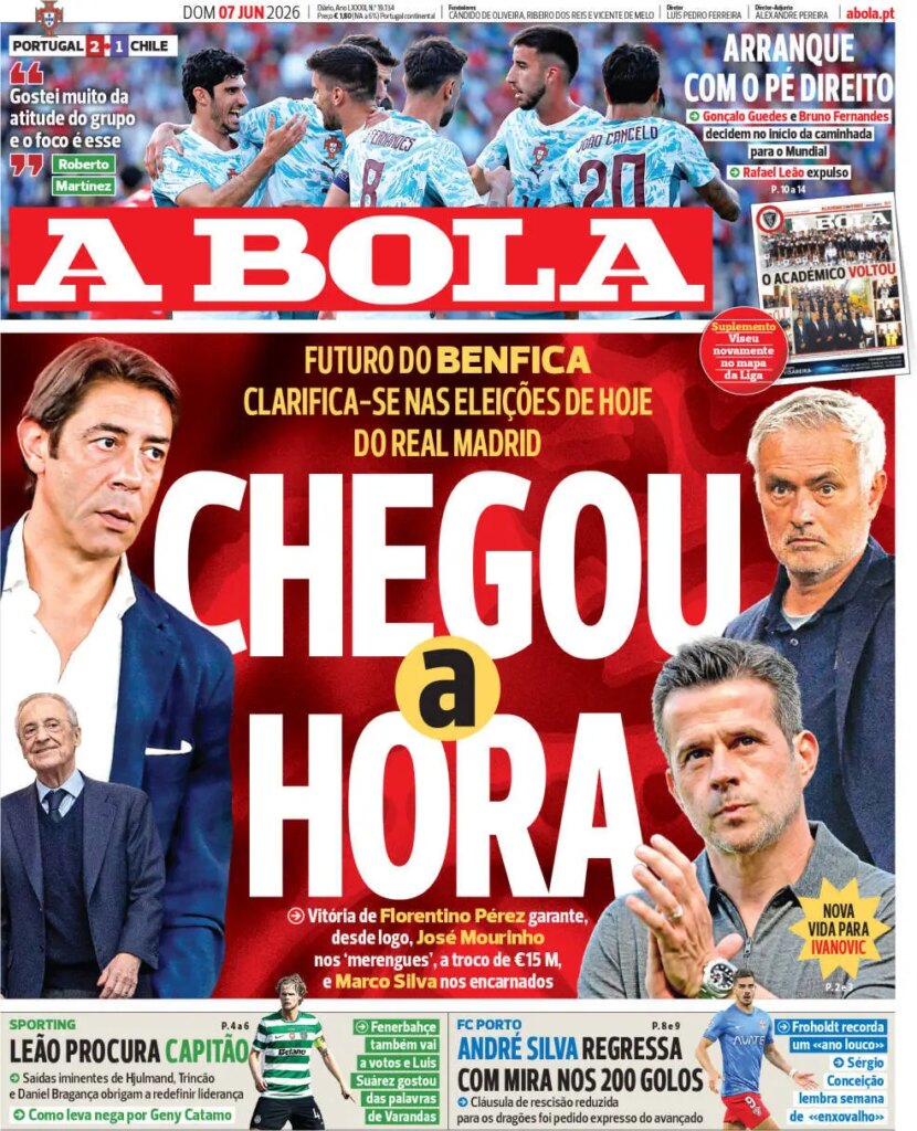 Capa A Bola de 7 Jun 2026 — FC Porto