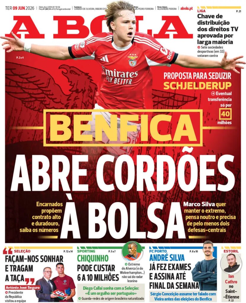 Capa A Bola de 9 Jun 2026 — FC Porto