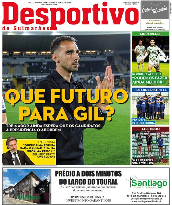 Capa do Jornal “Desportivo de Guimarães” – 26/05/2026