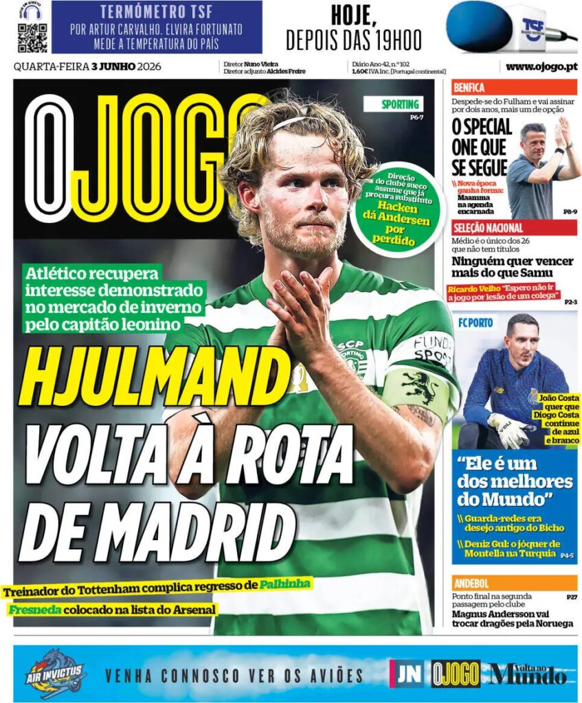 Capa O Jogo de 3 Jun 2026 — FC Porto