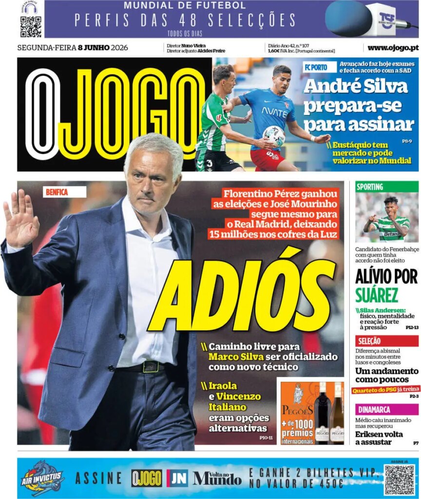 Capa O Jogo de 8 Jun 2026 — FC Porto
