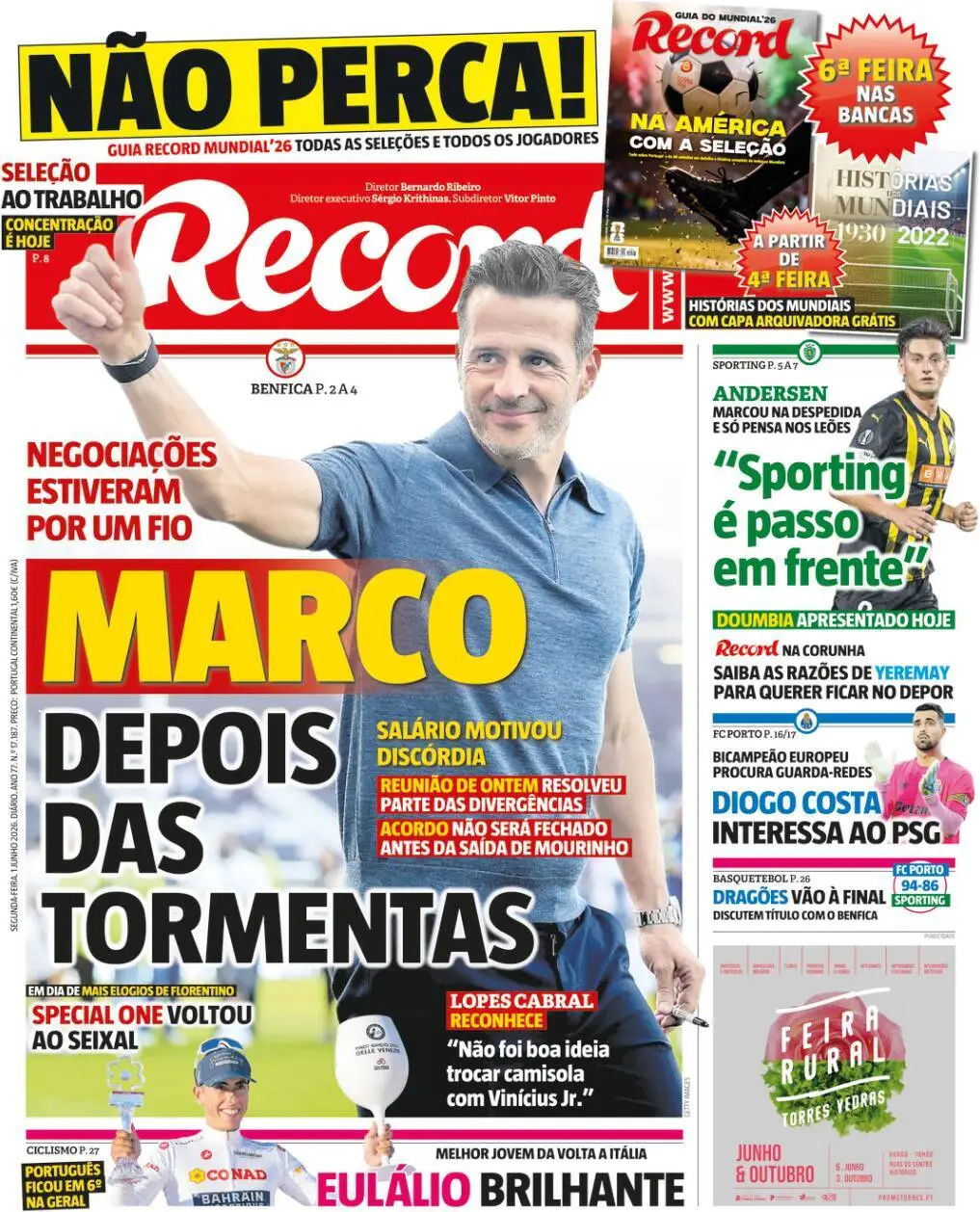 Capa Record de 01/06/2026 — FC Porto