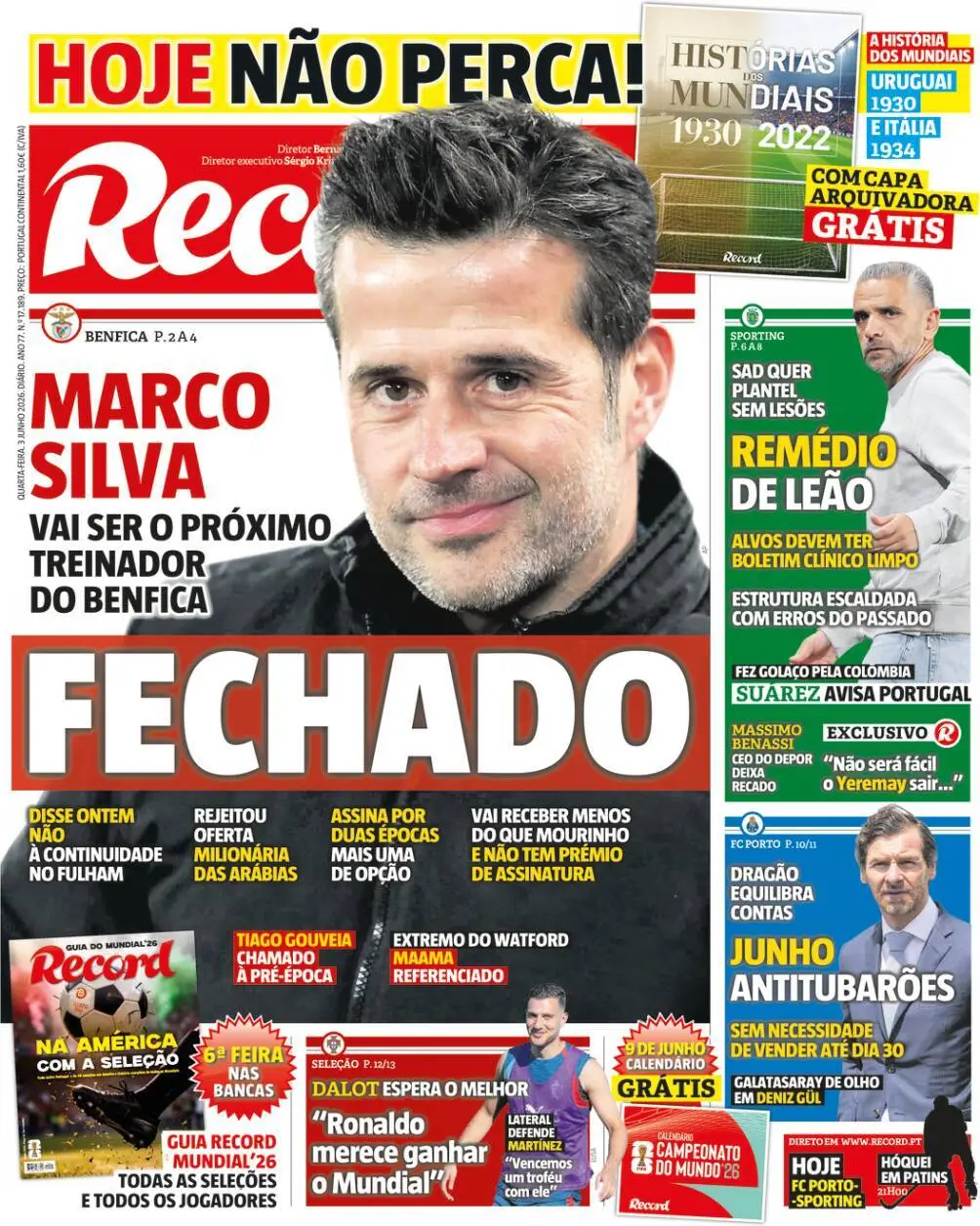 Capa Record de 03/06/2026 — FC Porto