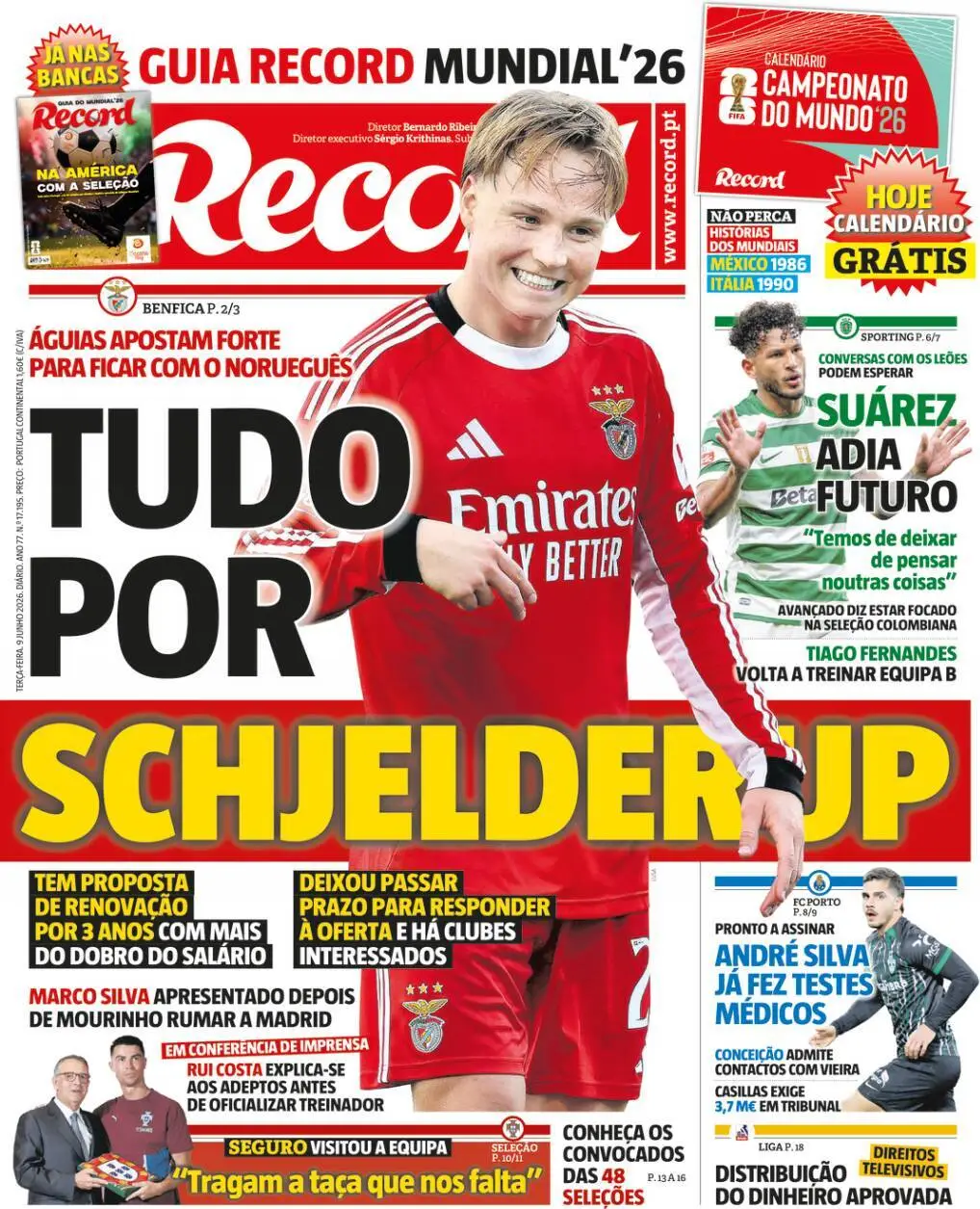 Capa do Jornal “Record” – 09/06/2026