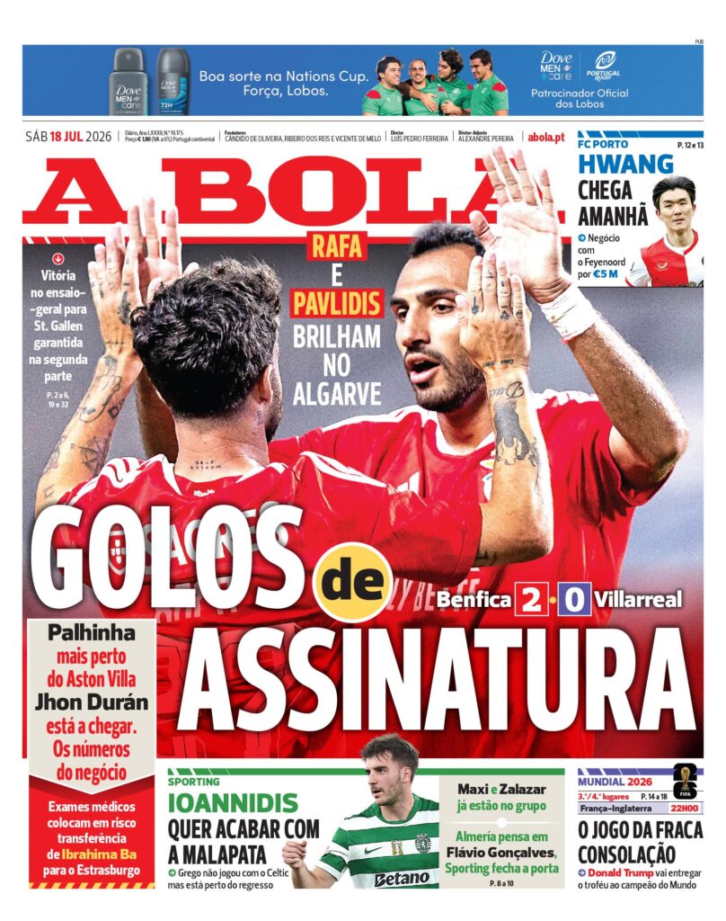 Capa A Bola de 18 Jul 2026 — FC Porto