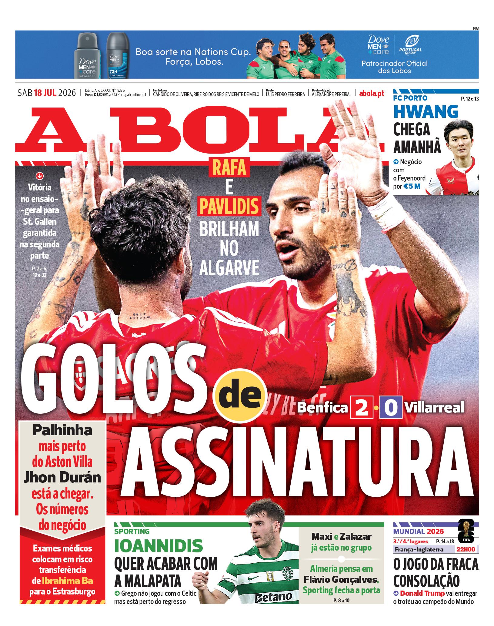 Capa A Bola de 18/07/2026 — FC Porto