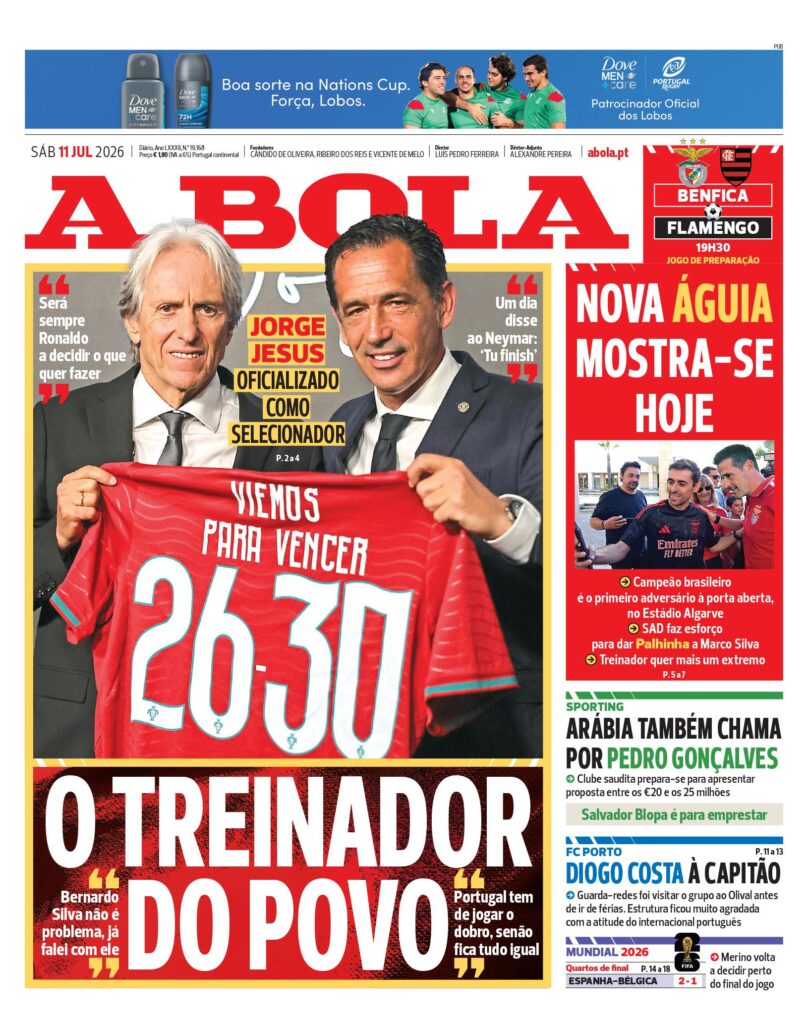 Capa A Bola de 11 Jul 2026 — FC Porto