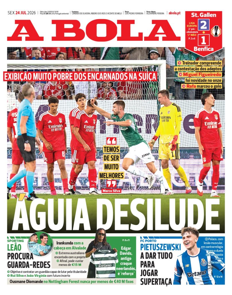 Capa A Bola de 24 Jul 2026 — FC Porto