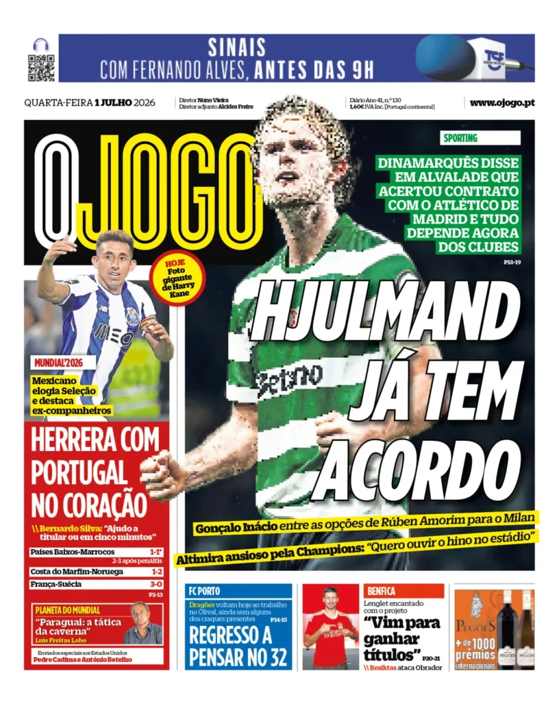 Capa O Jogo de 1 Jul 2026 — FC Porto