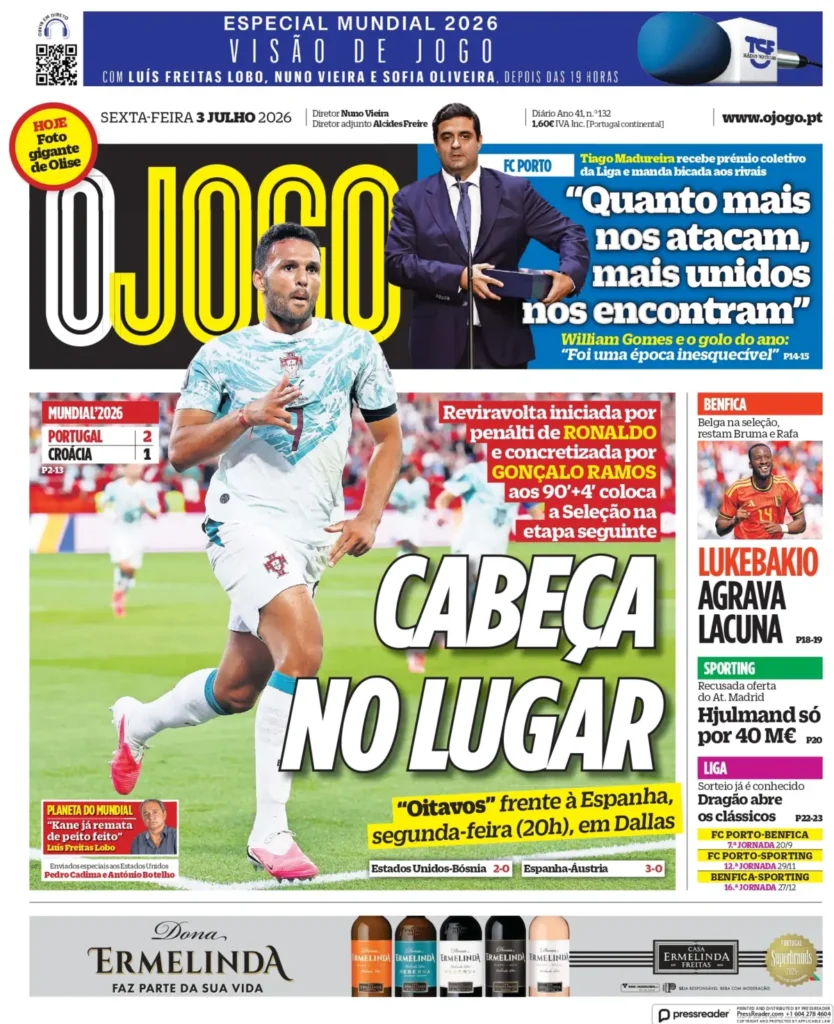 Capa O Jogo de 3 Jul 2026 — FC Porto