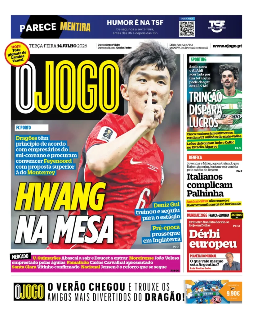 Capa O Jogo de 14 Jul 2026 — FC Porto