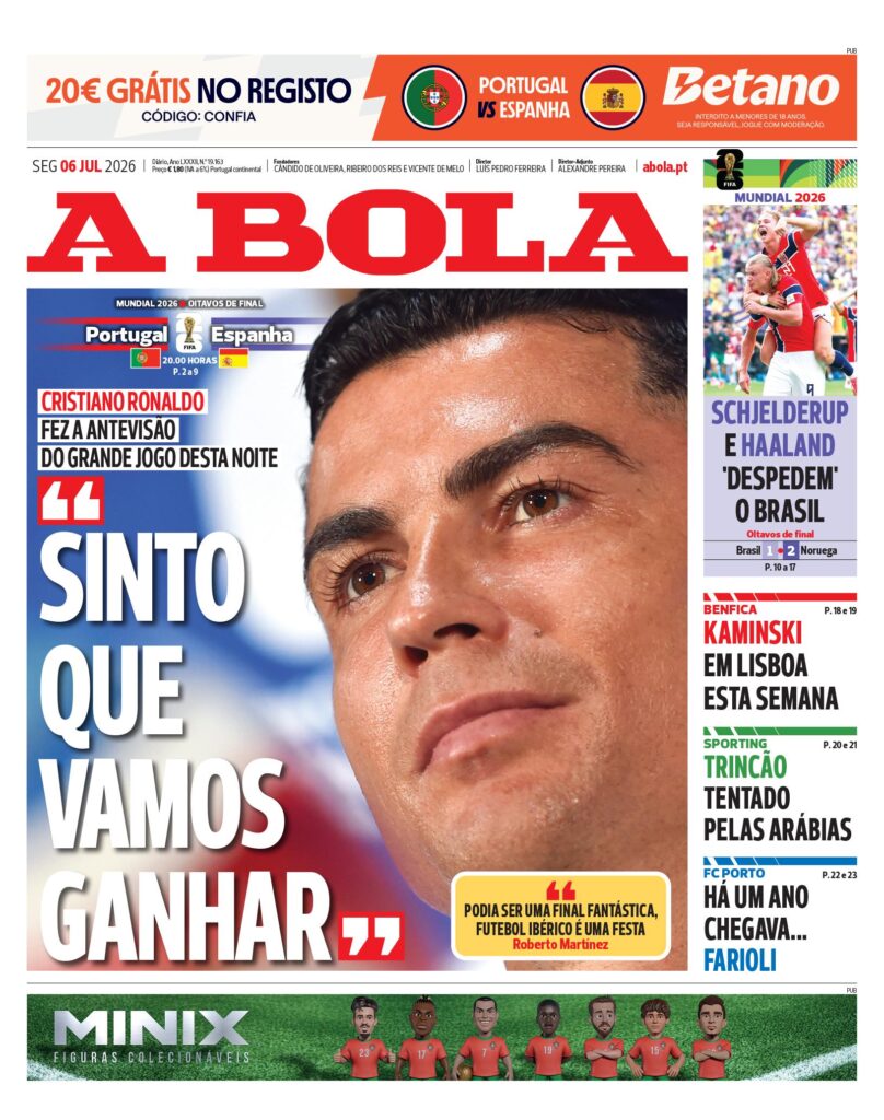 Capa A Bola de 6 Jul 2026 — FC Porto