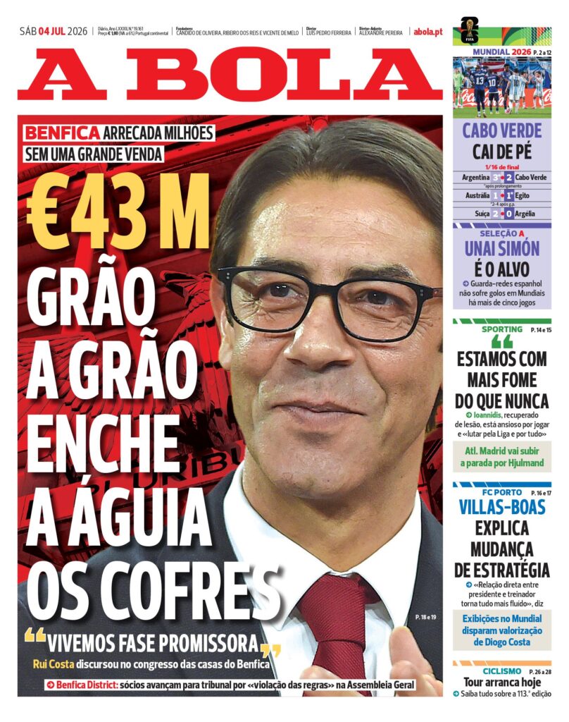Capa A Bola de 4 Jul 2026 — FC Porto