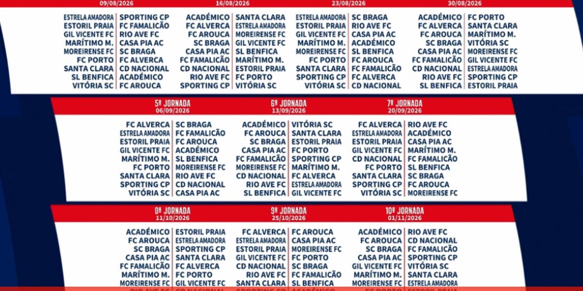 Calendário Completo da Liga Betclic 2026/27 Revelado: Clássicos e Dérbis Agendados