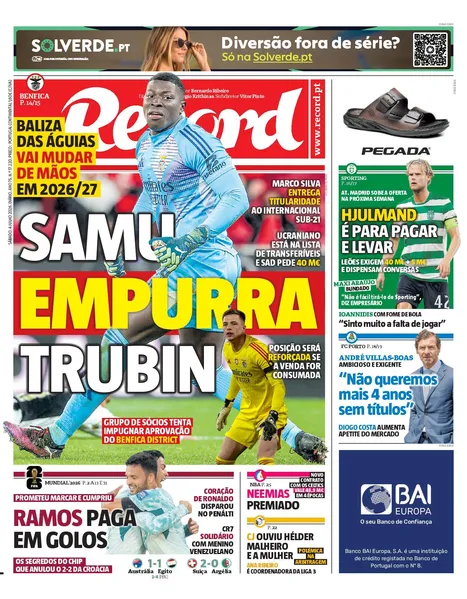 Capa do Jornal “Record” – 04/07/2026
