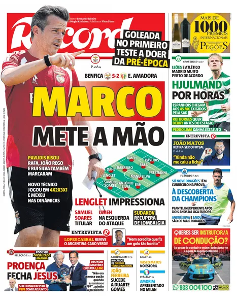 Capa do Jornal “Record” – 09/07/2026
