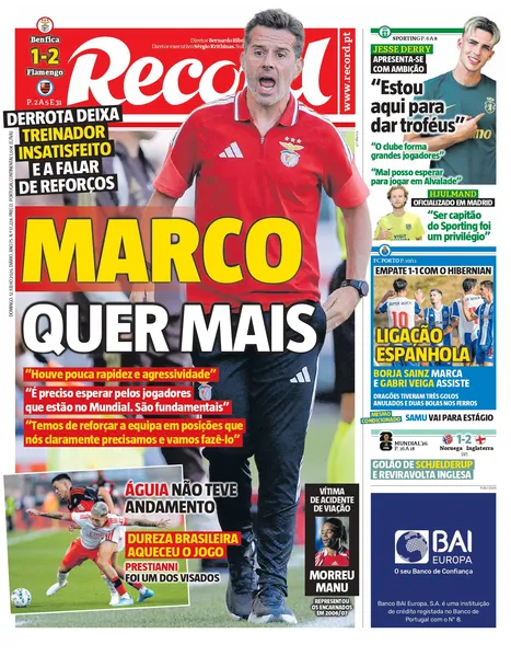 Capa do Jornal “Record” – 12/07/2026