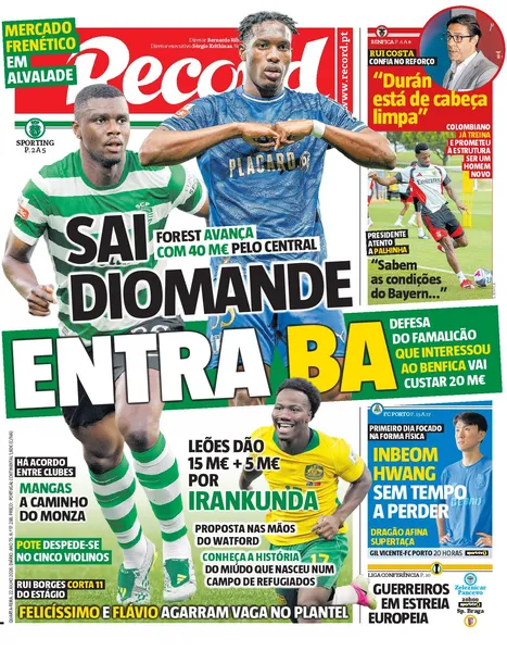 Capa Record de 22/07/2026 — FC Porto