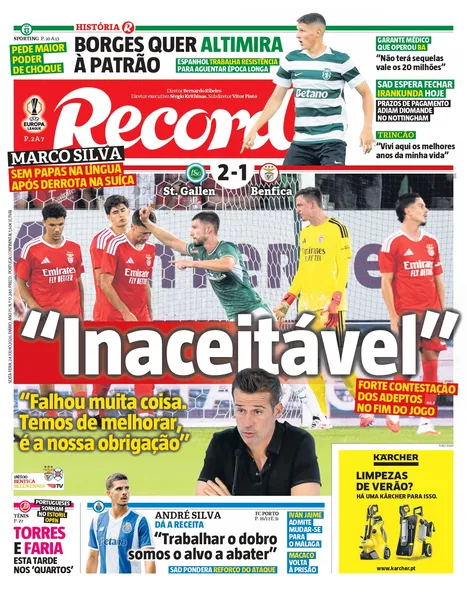 Capa do Jornal “Record” – 24/07/2026