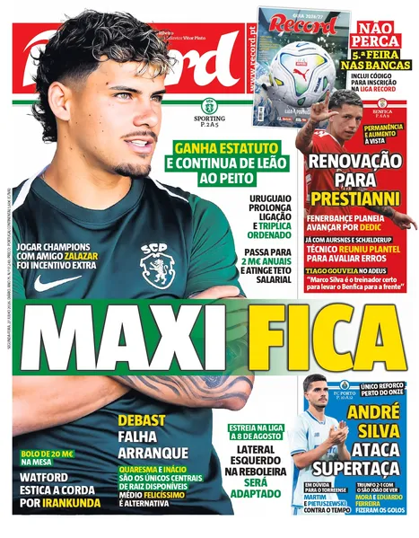 Capa do Jornal “Record” – 27/07/2026