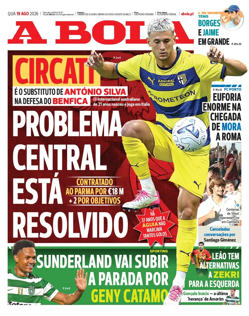 Capa A Bola de 19/08/2026 — FC Porto