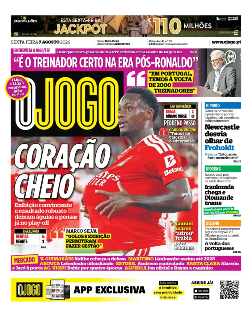 Capa O Jogo de 7 Ago 2026 — FC Porto