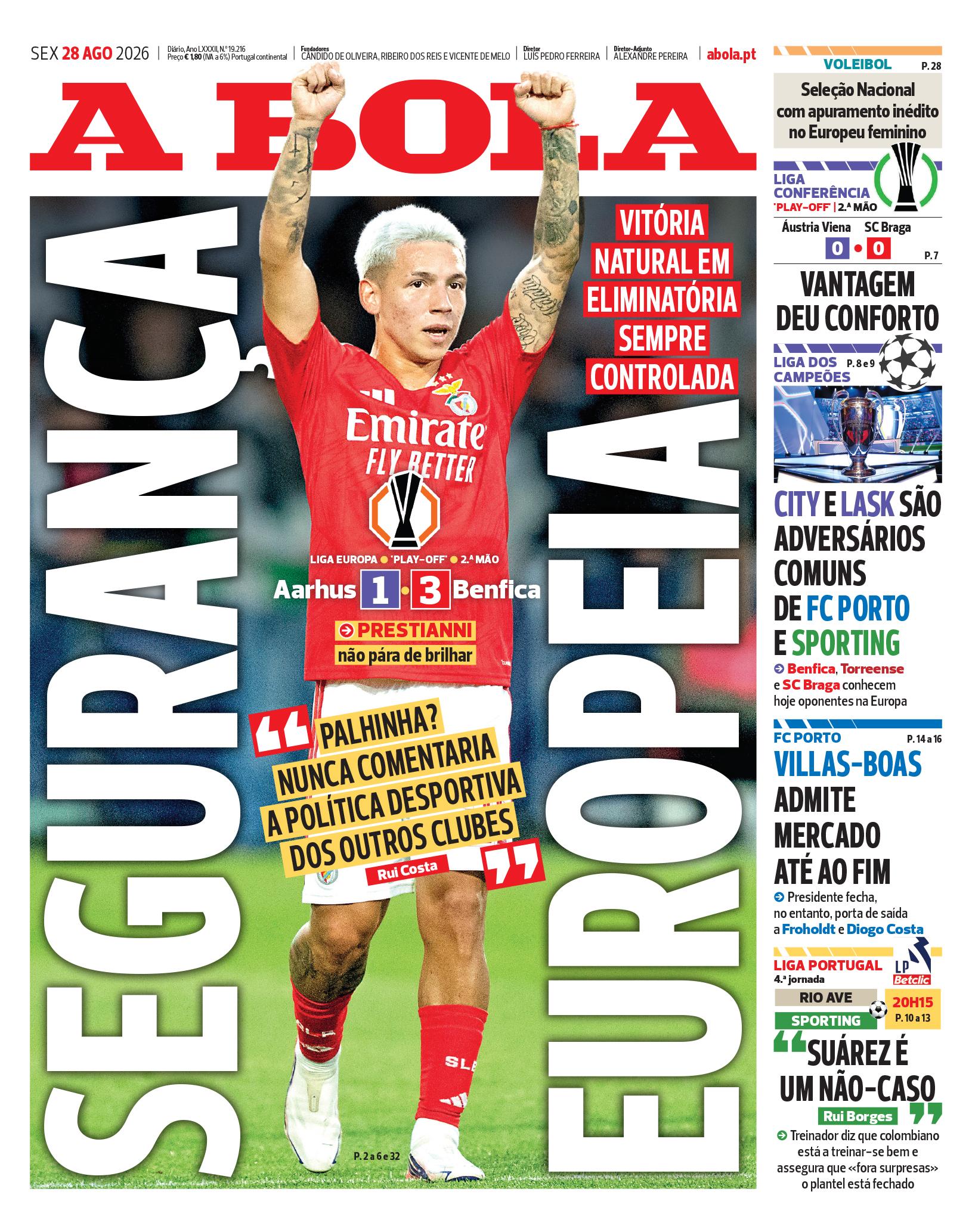Capa A Bola de 28/08/2026 — FC Porto
